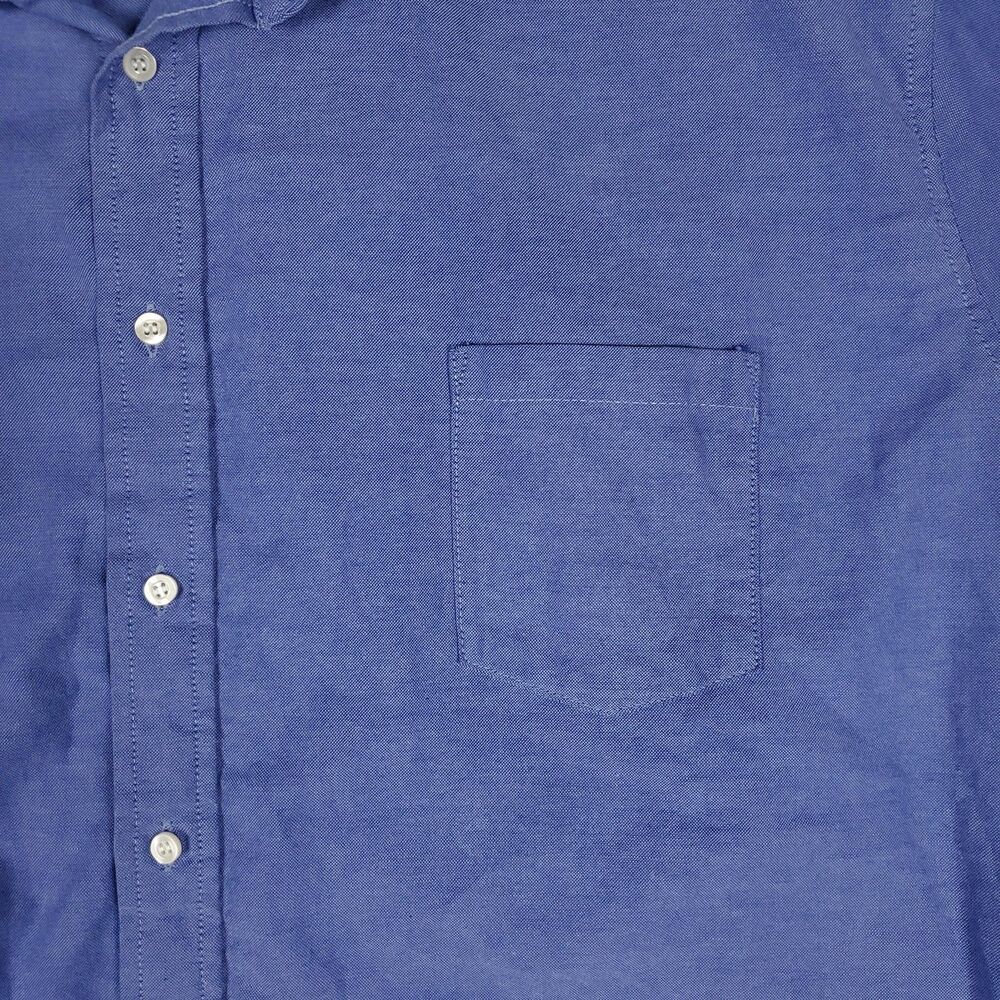 Red Kap Work Polo Shirt Mens 3XL Blue Solid Long Sleeve Button Up Workwear - Picture 4 of 12